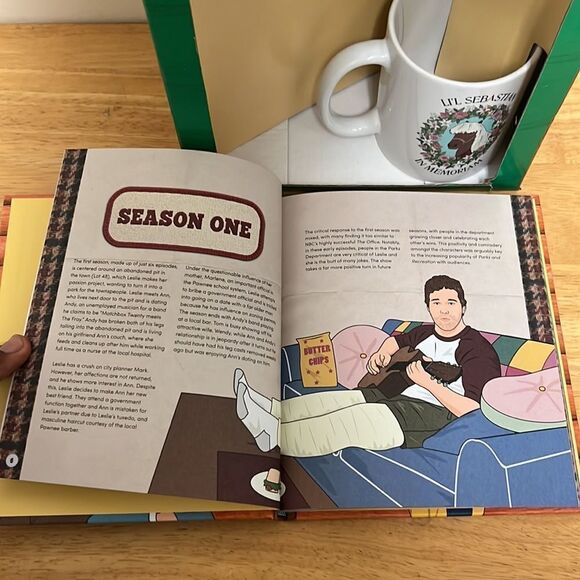 “Welcome to Pawnee” Parks and Rec. Book and Lil’ Sebastian Mug TV Show Set - Picture 5 of 6